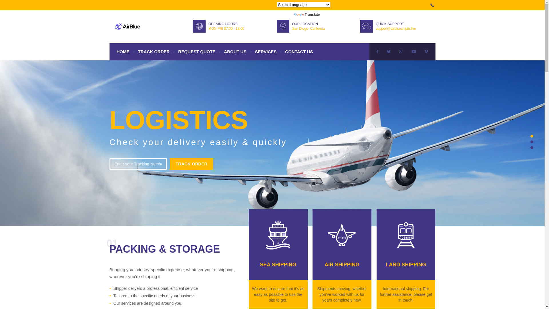 website screenshot of https://airblueshipin.live/