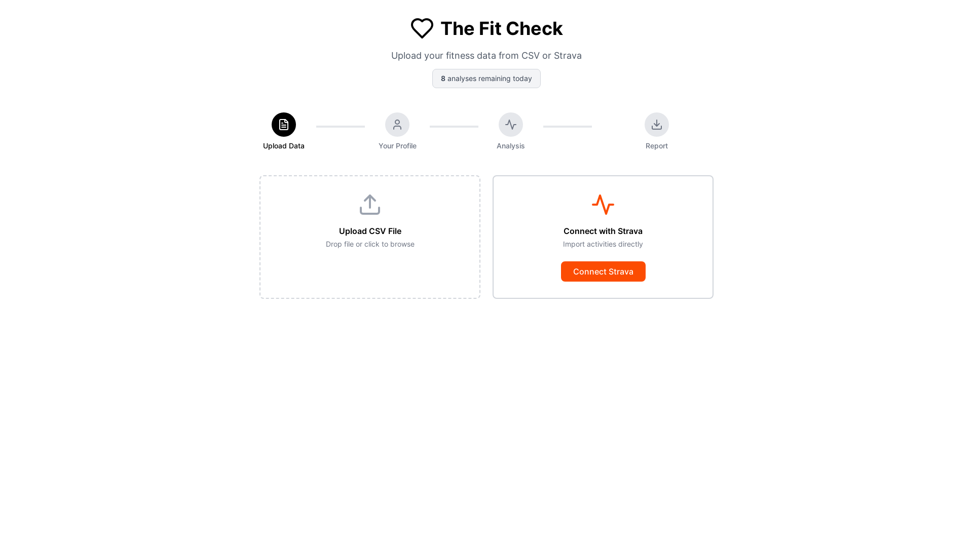 website screenshot of https://thefitcheck.app/