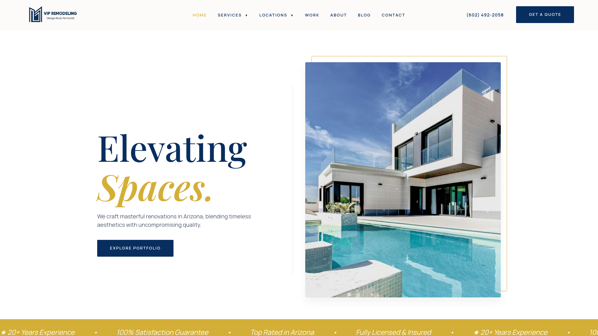 website screenshot of https://vipremodelingaz.site/