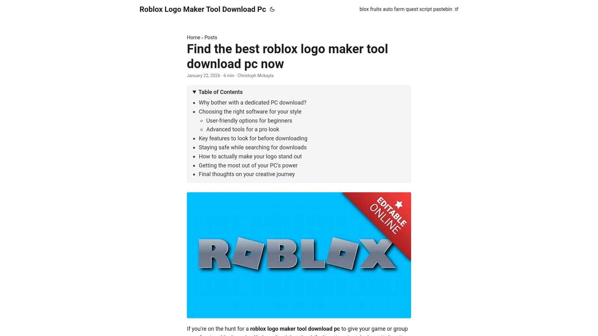 website screenshot of https://roblox-logo-maker-tool-download-pc.pages.dev/