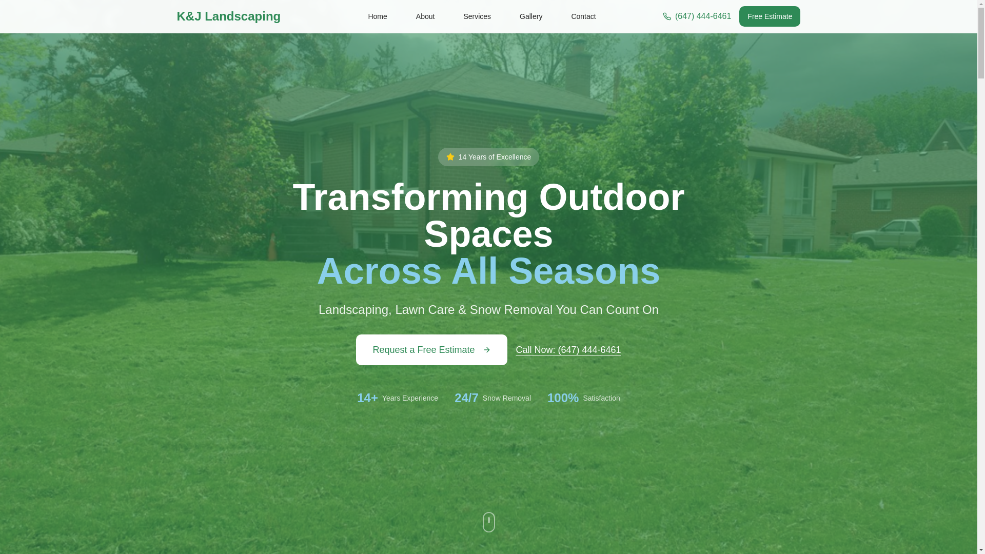 website screenshot of https://kj-landscaping.pages.dev/