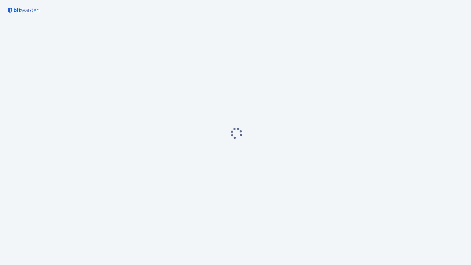 website screenshot of https://vault.bitwarden.eu/#/login