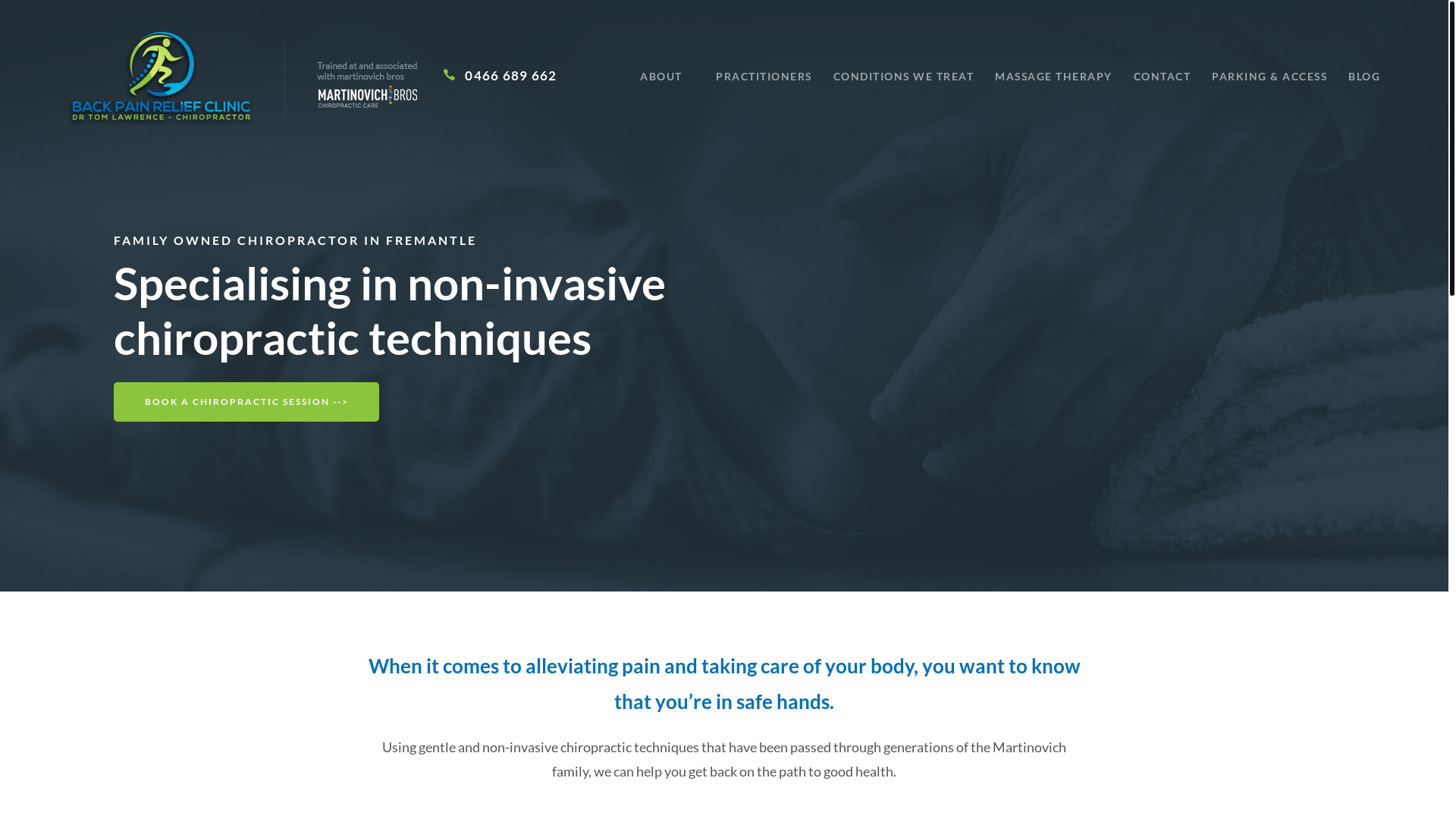 website screenshot of https://backpainreliefclinic.online/