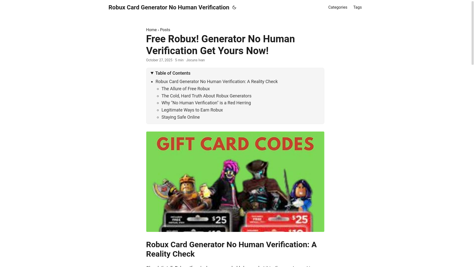 website screenshot of https://robux-card-generator-no-human-verification.pages.dev/