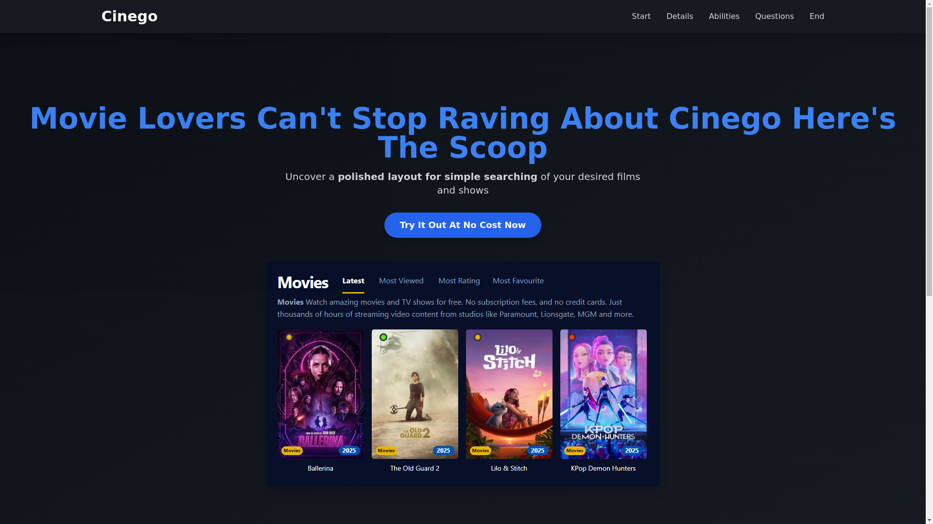 website screenshot of https://cinego-dd6p.pages.dev/