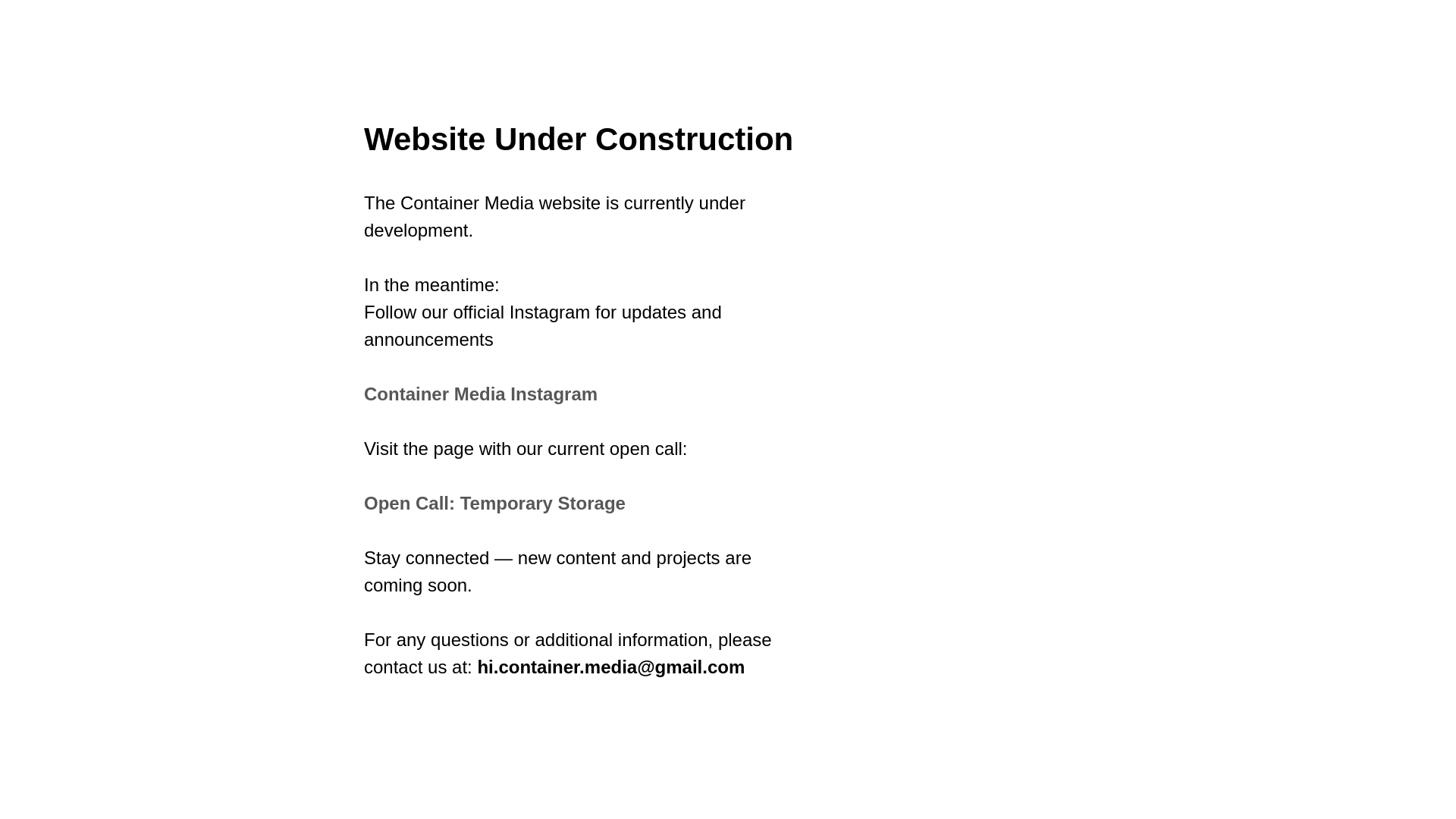 website screenshot of https://containermedia.org/