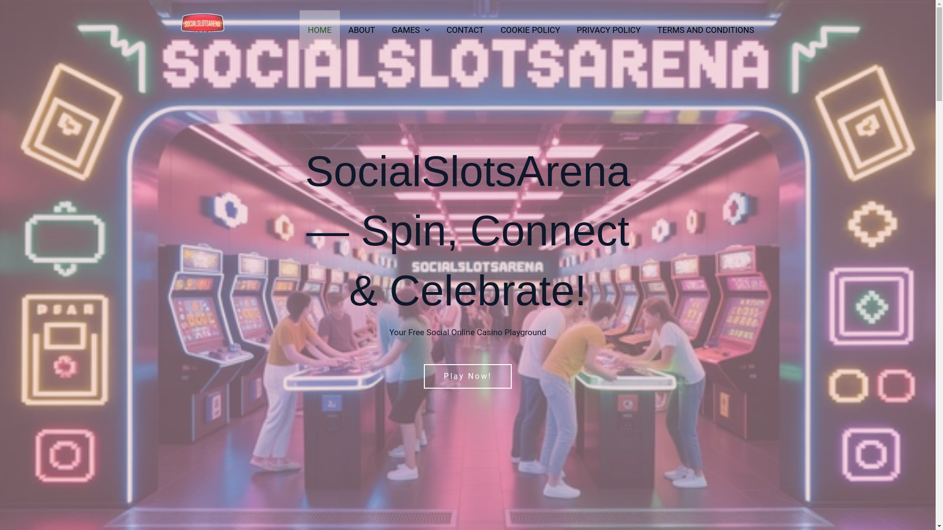 website screenshot of https://thesocialslotsarena.com/
