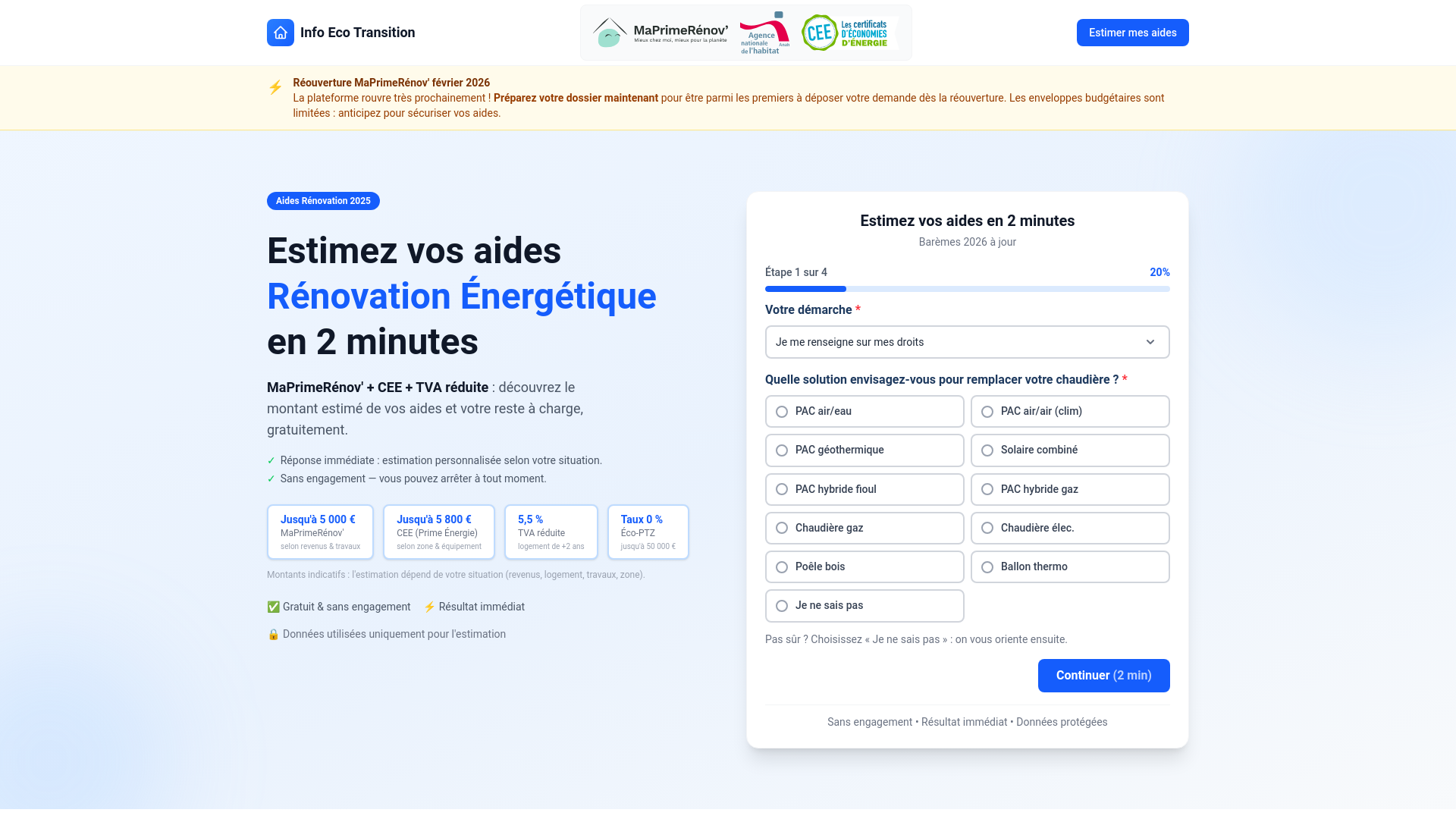 website screenshot of https://info-eco-transition.fr/