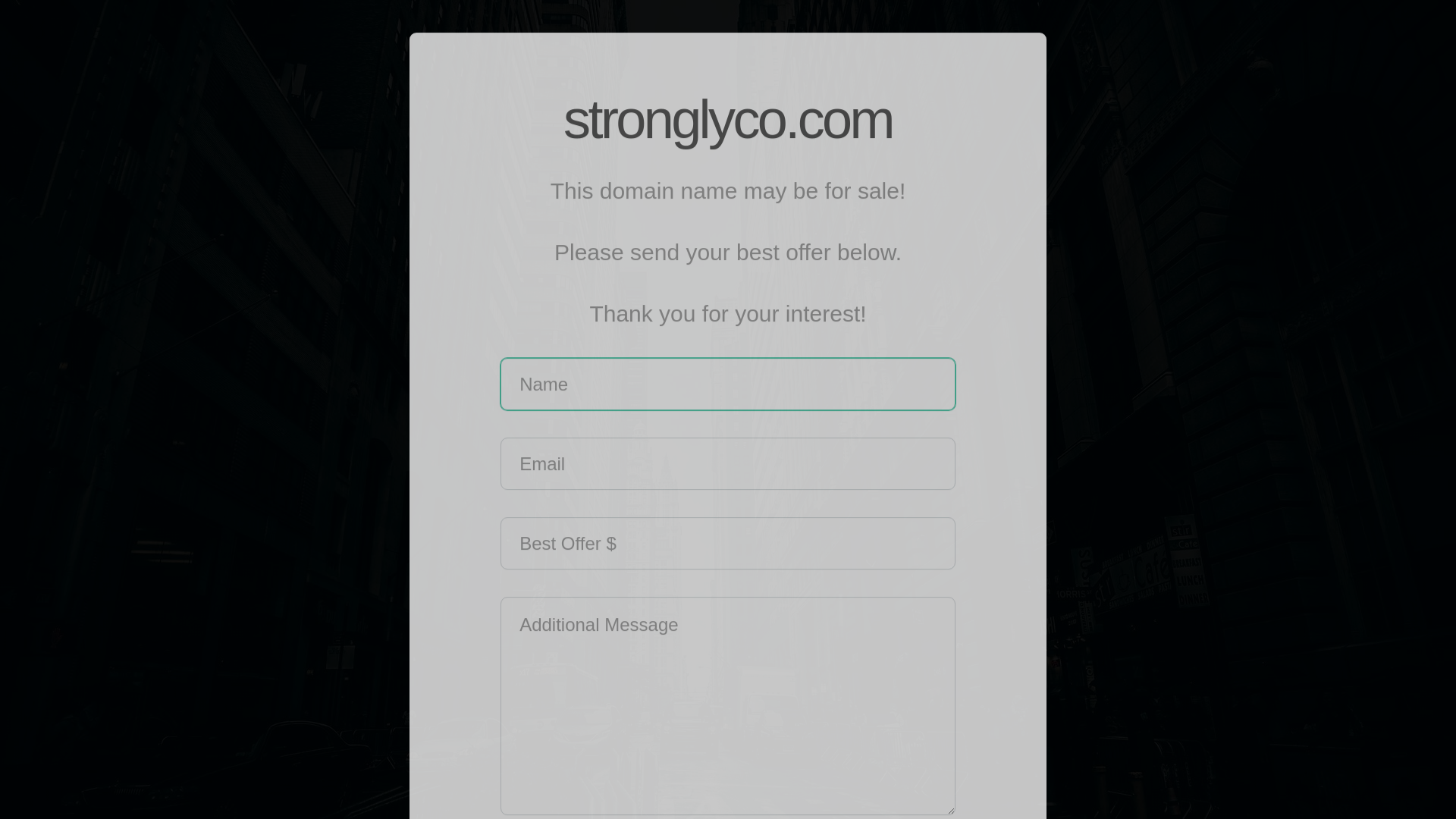 website screenshot of https://stronglyco.com