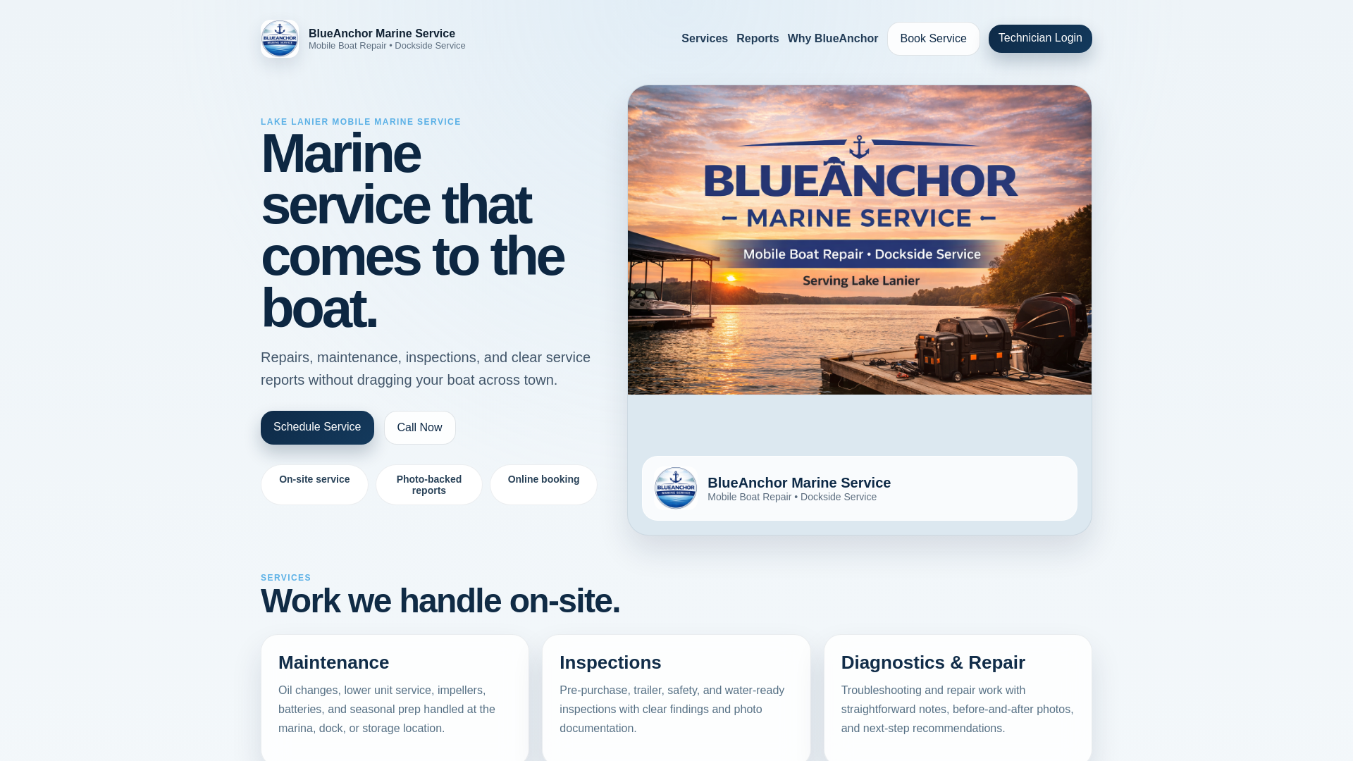 website screenshot of https://blue-anchor-mobile.pages.dev/