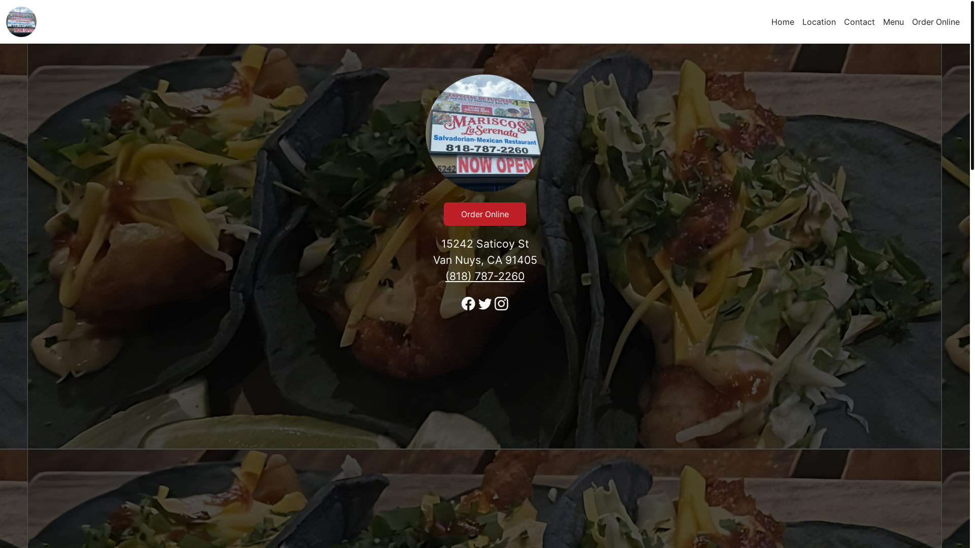 website screenshot of https://mariscoslaserenatavannuysca.com/