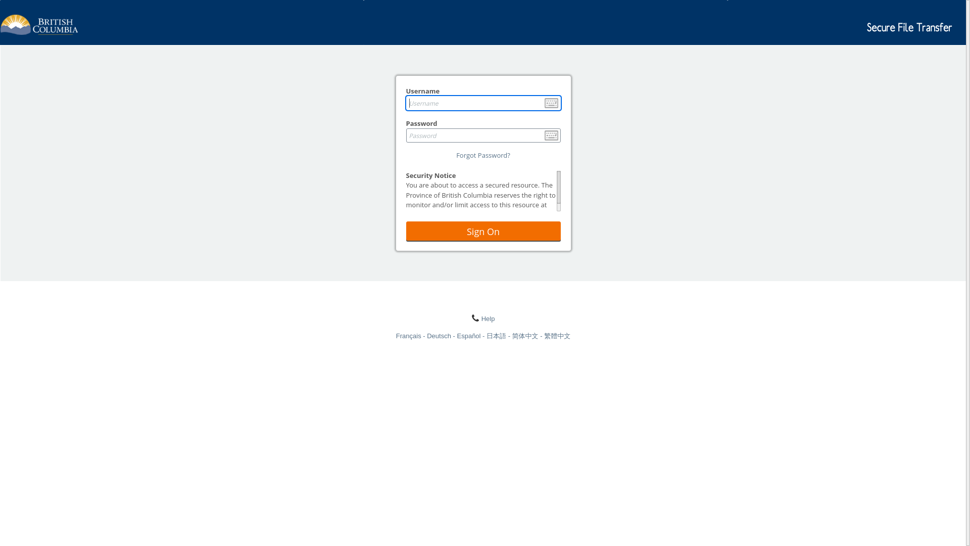 website screenshot of https://filetransfer.gov.bc.ca/human.aspx?orgid=9585