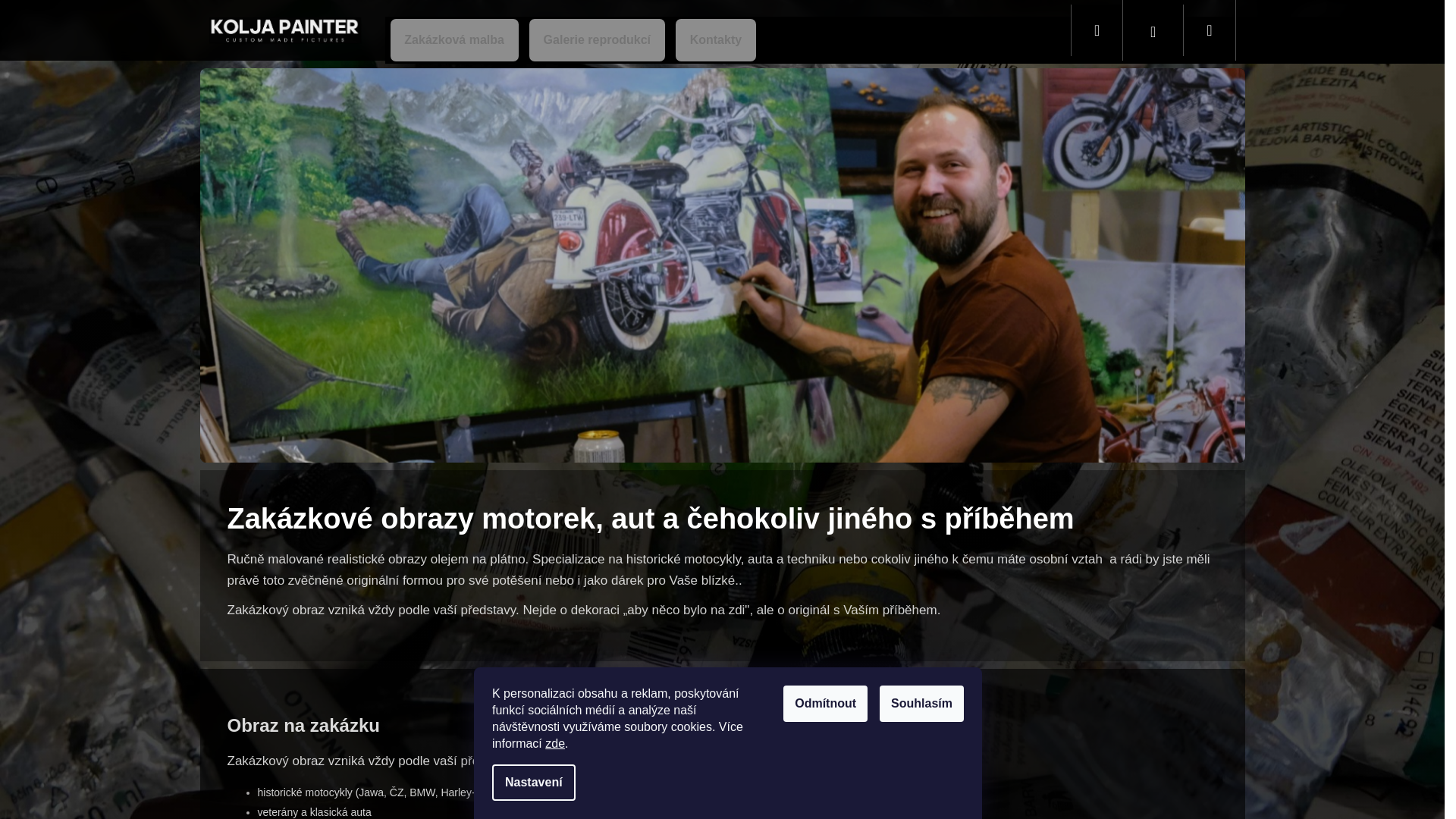 website screenshot of https://kolja-painter.cz/