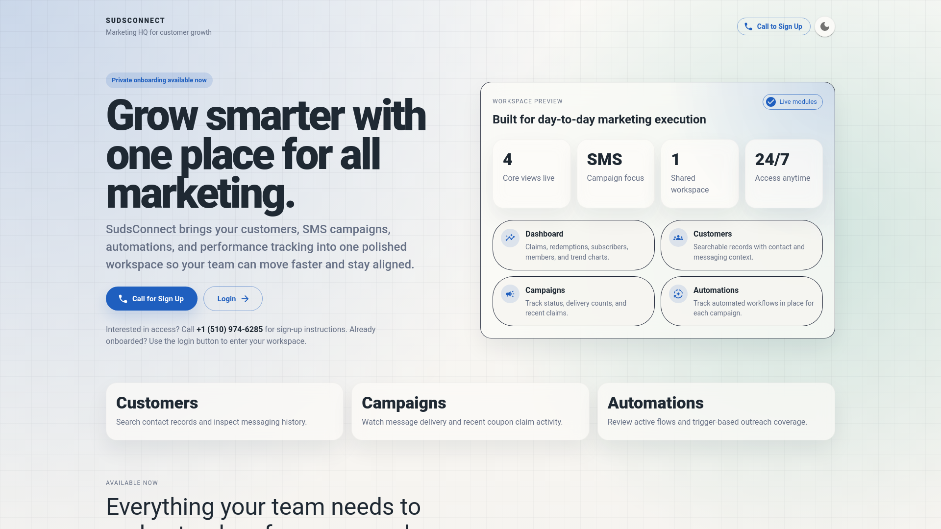 website screenshot of https://sudsconnect.com