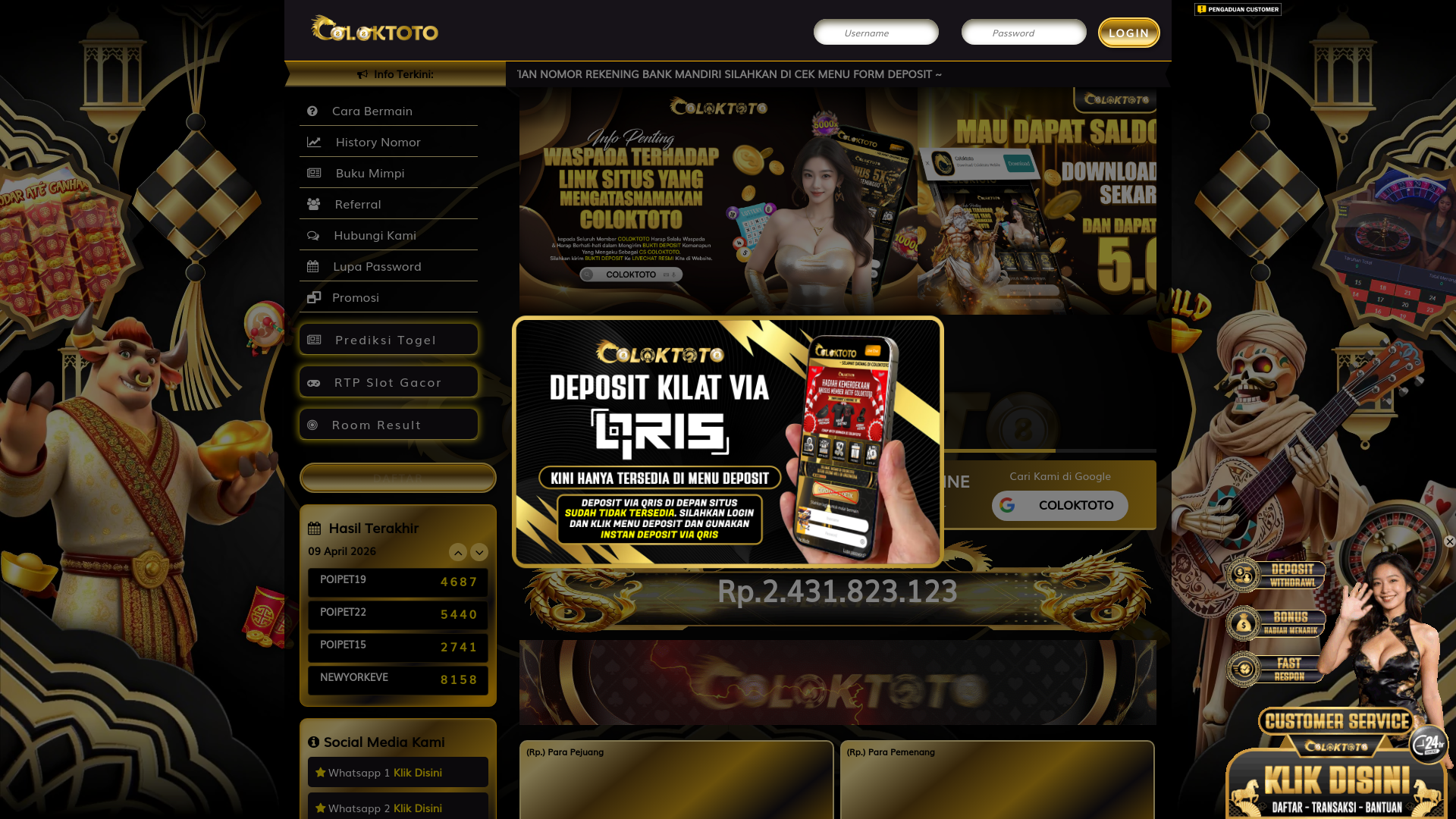 website screenshot of https://coloklagibagihoki01.org/