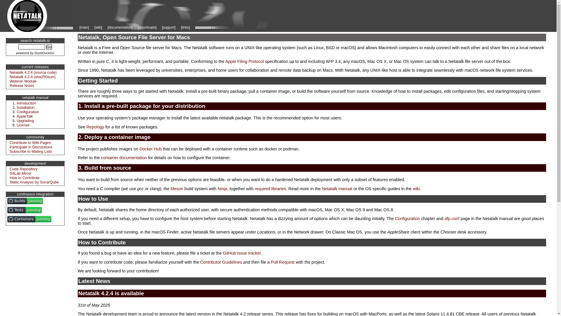 website screenshot of https://netatalk-homepage.pages.dev/