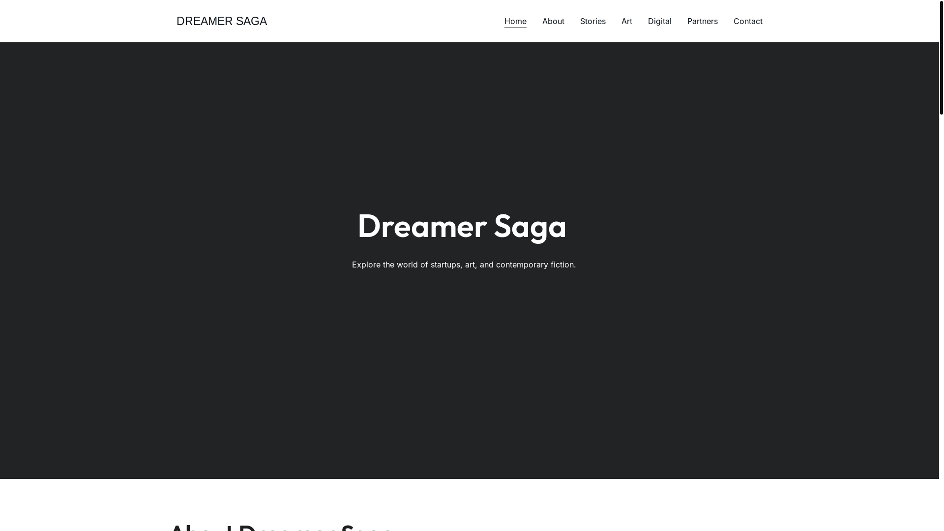 website screenshot of https://dreamersaga.com/