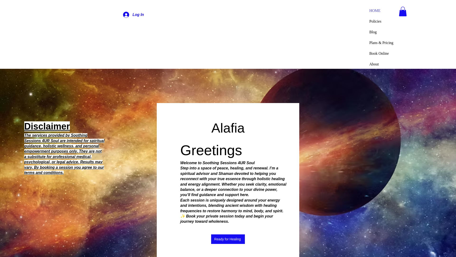 website screenshot of https://soothingsessions4ursoul.org/