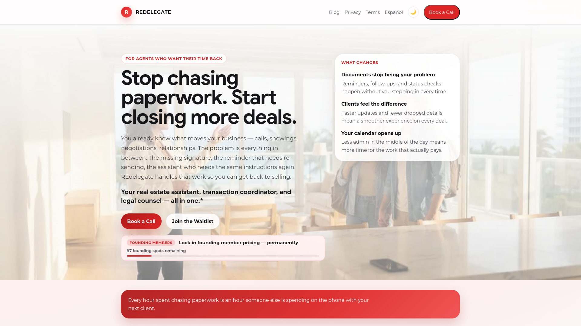 website screenshot of https://redelegate.app/