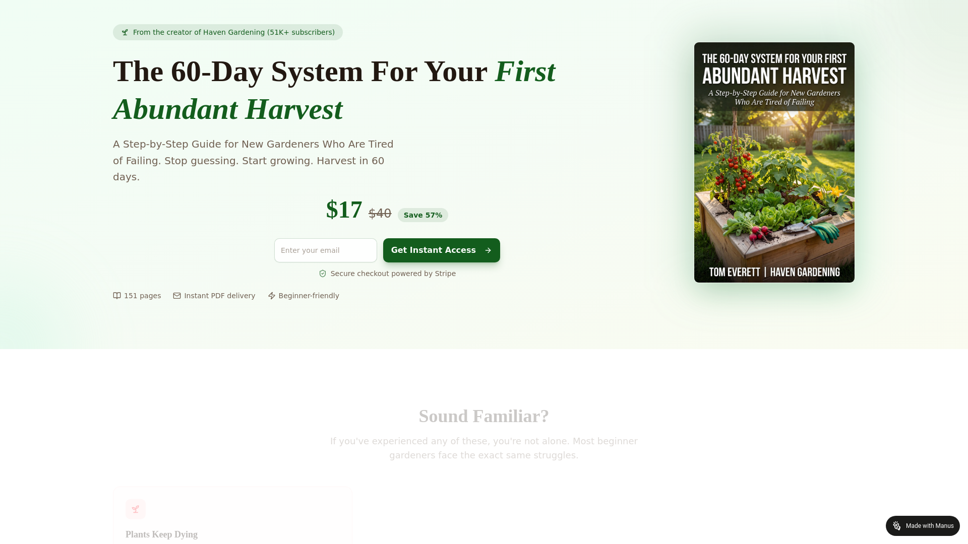 website screenshot of https://havengardeningbooks.com/