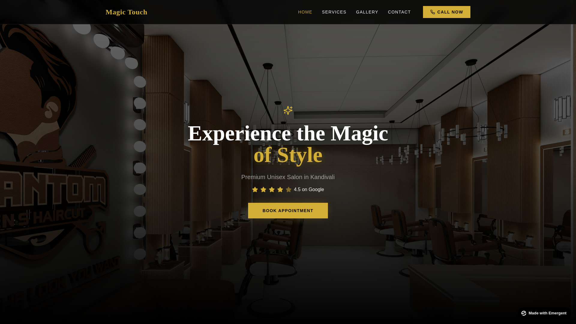 website screenshot of https://magictouchhairstudio.in/