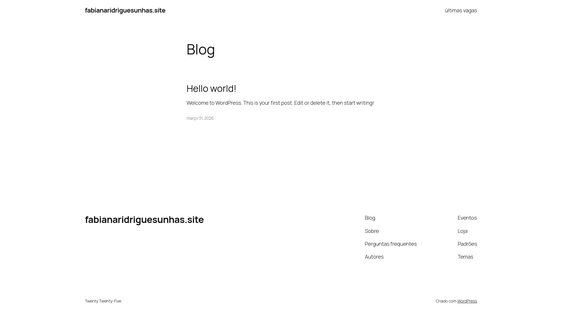 website screenshot of https://fabianaridriguesunhas.site