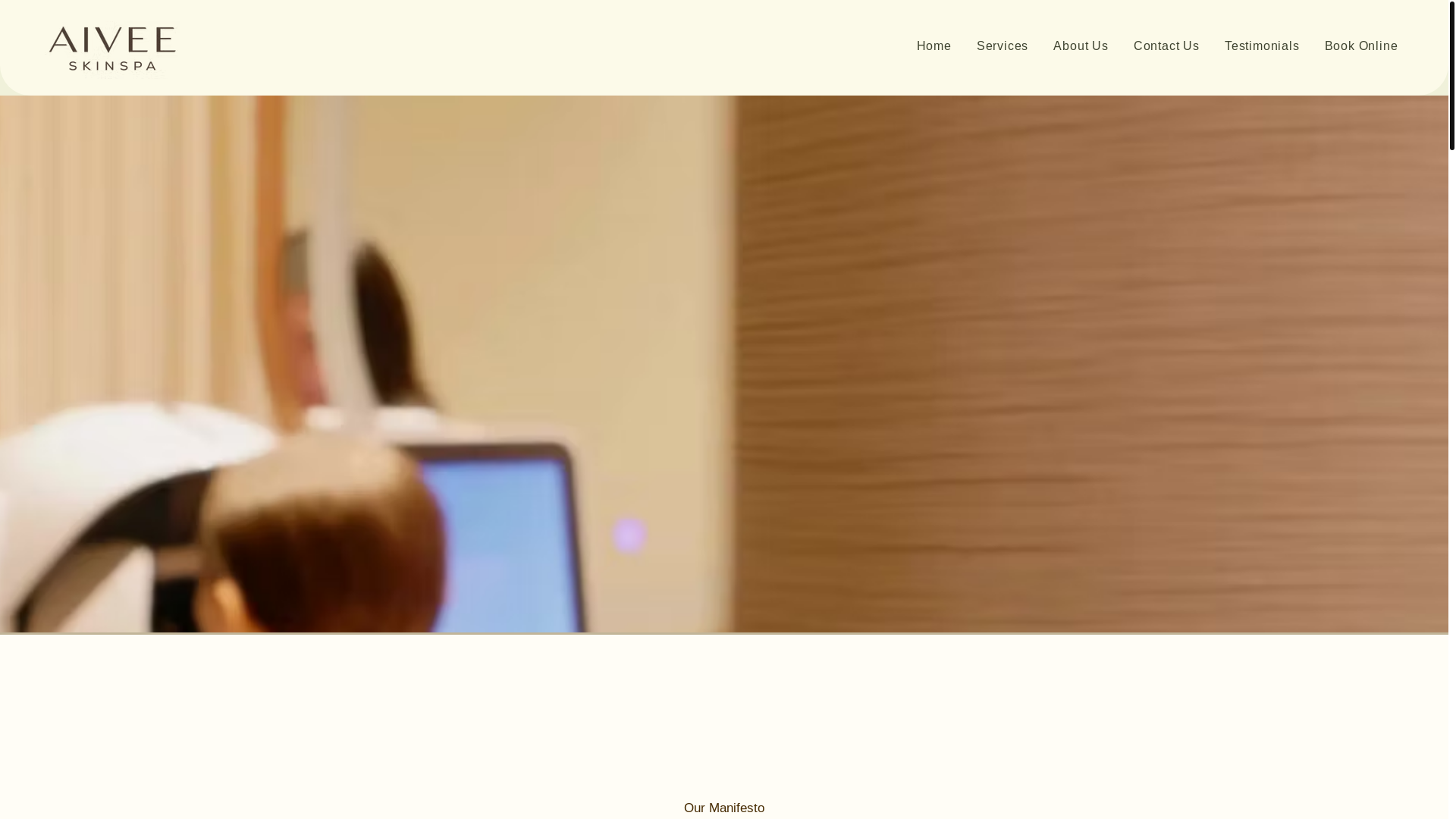 website screenshot of https://aiveeskinspa.com/