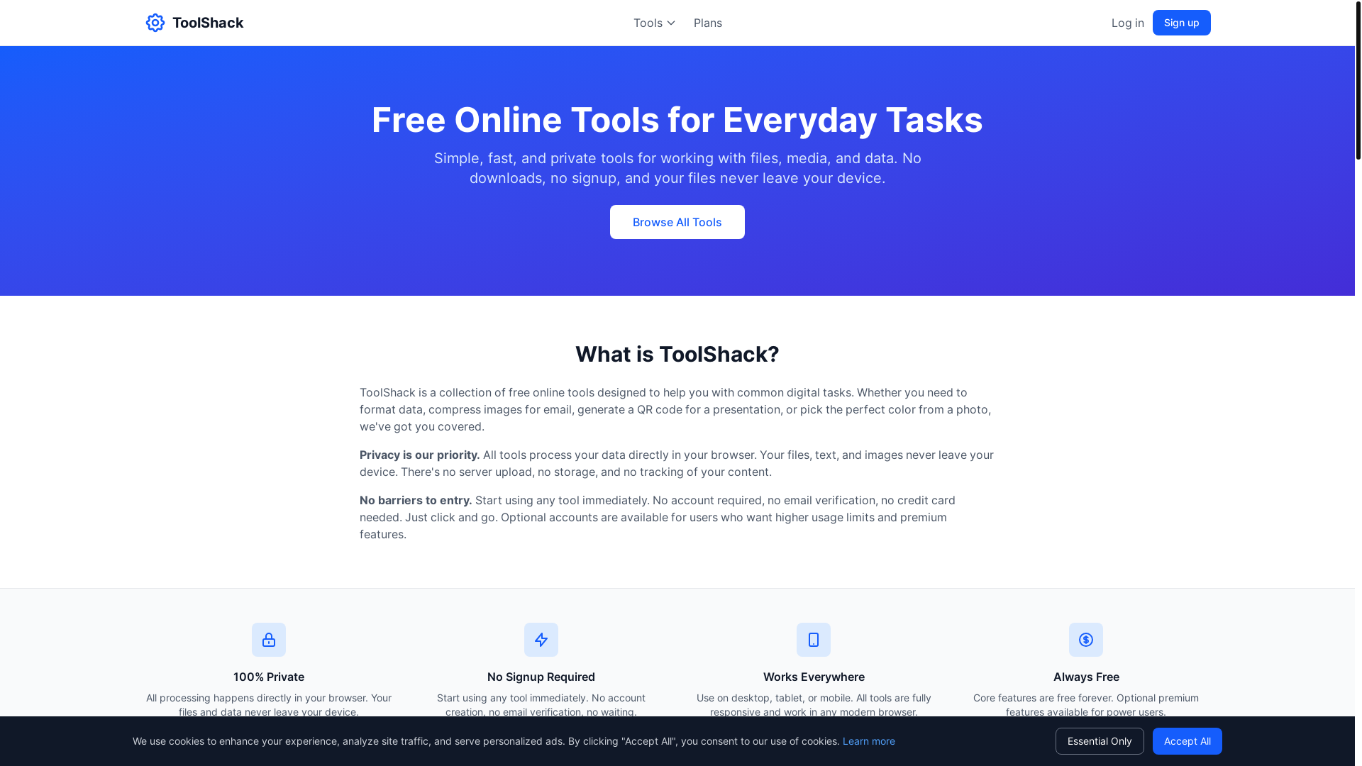 website screenshot of https://toolshackx2.pages.dev/