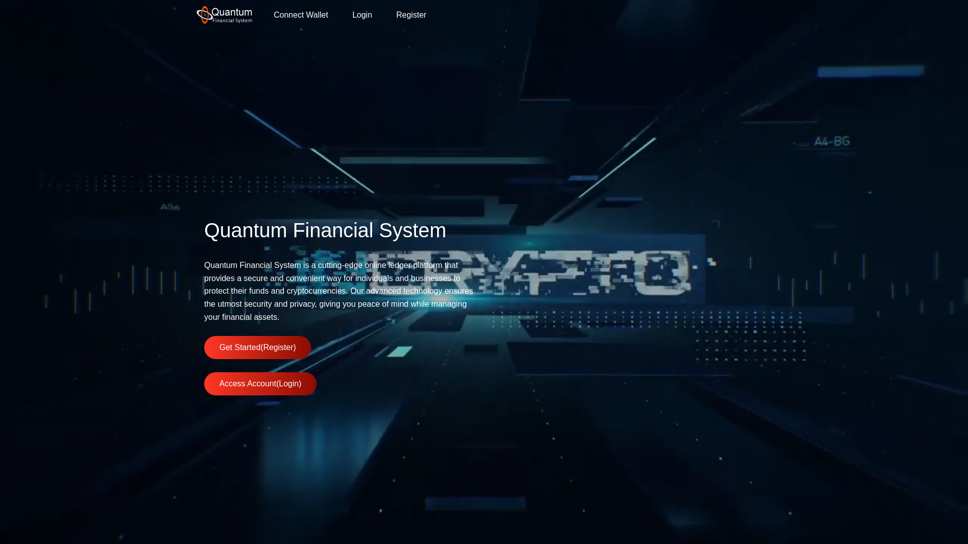 website screenshot of https://qfsecureassets.com/
