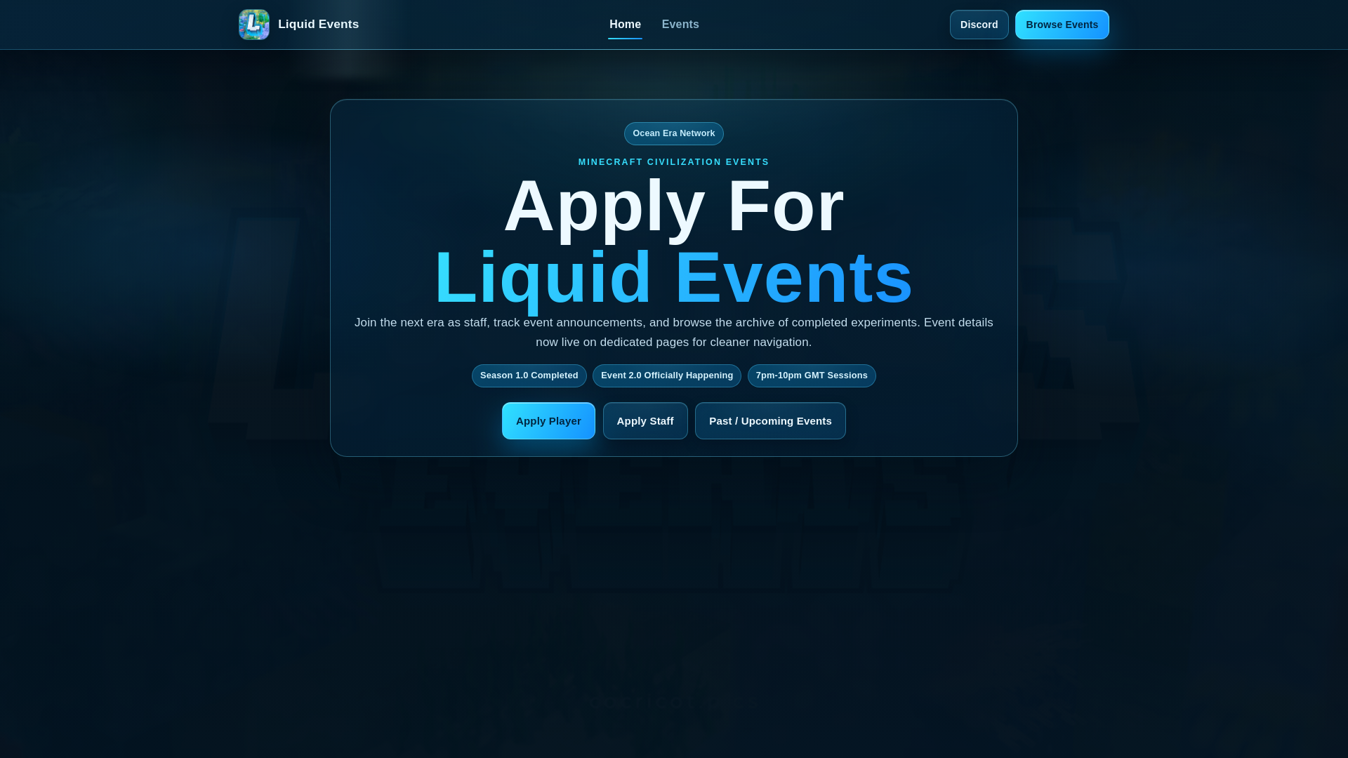 website screenshot of https://liquidsevents.com/