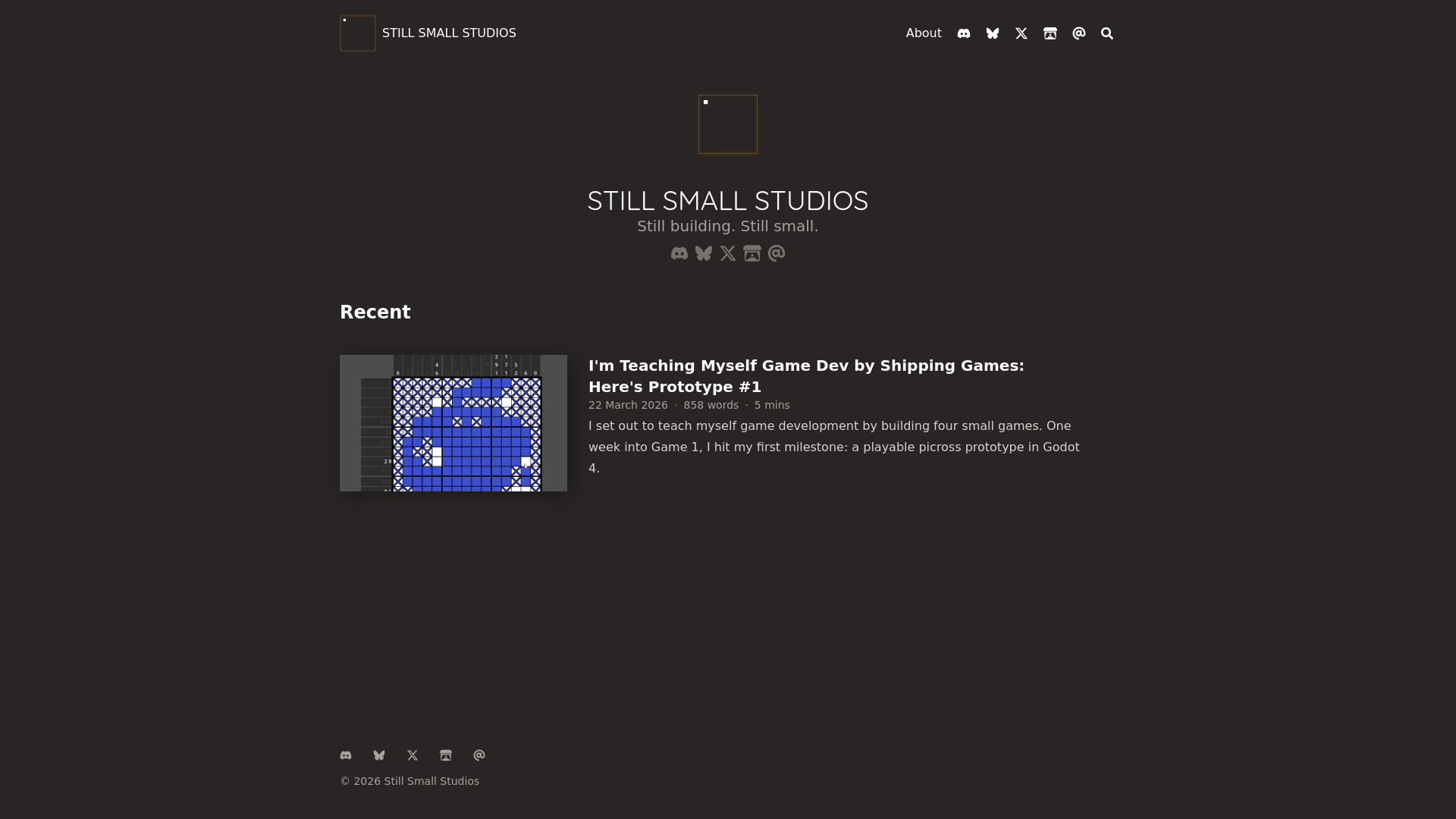 website screenshot of https://stillsmallstudioscom.pages.dev/