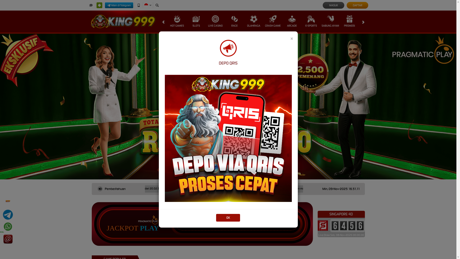 website screenshot of https://king999percaya.com/