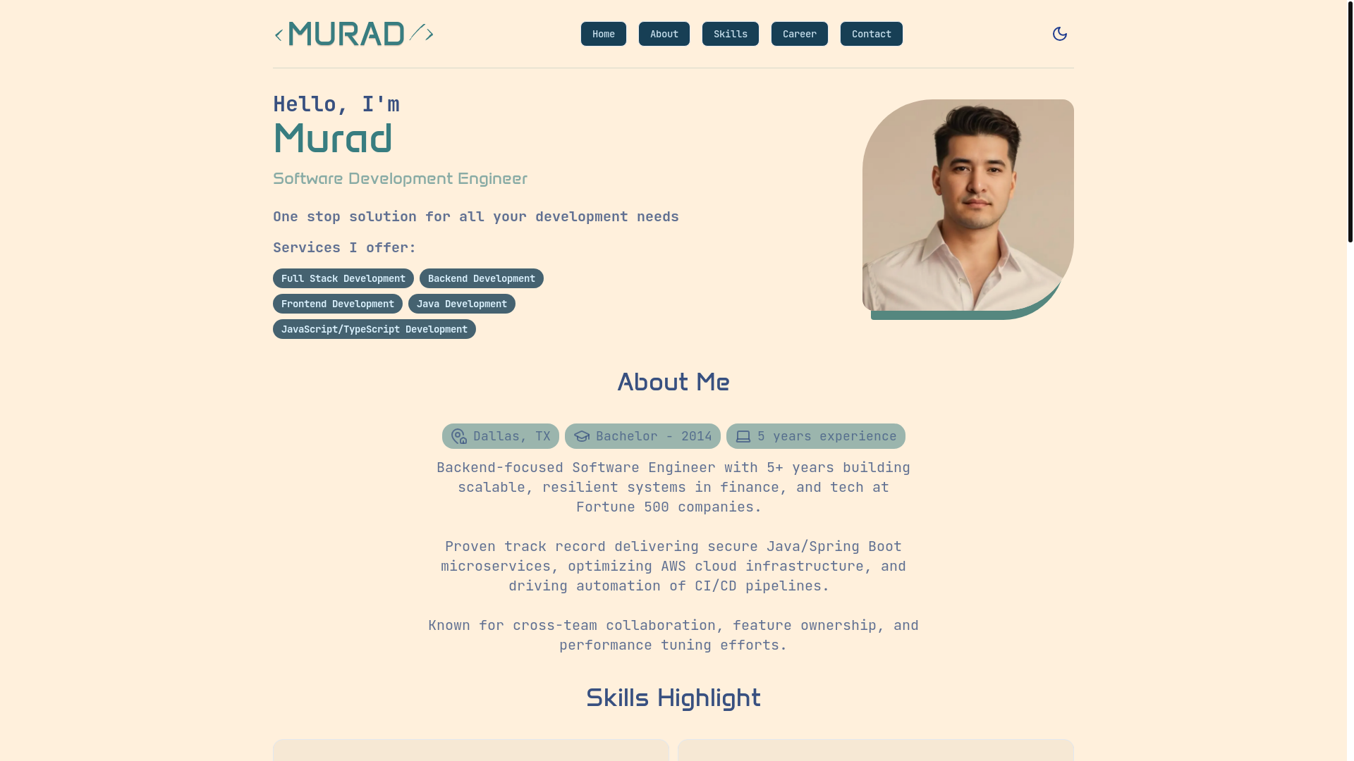 website screenshot of https://muradtek.com/