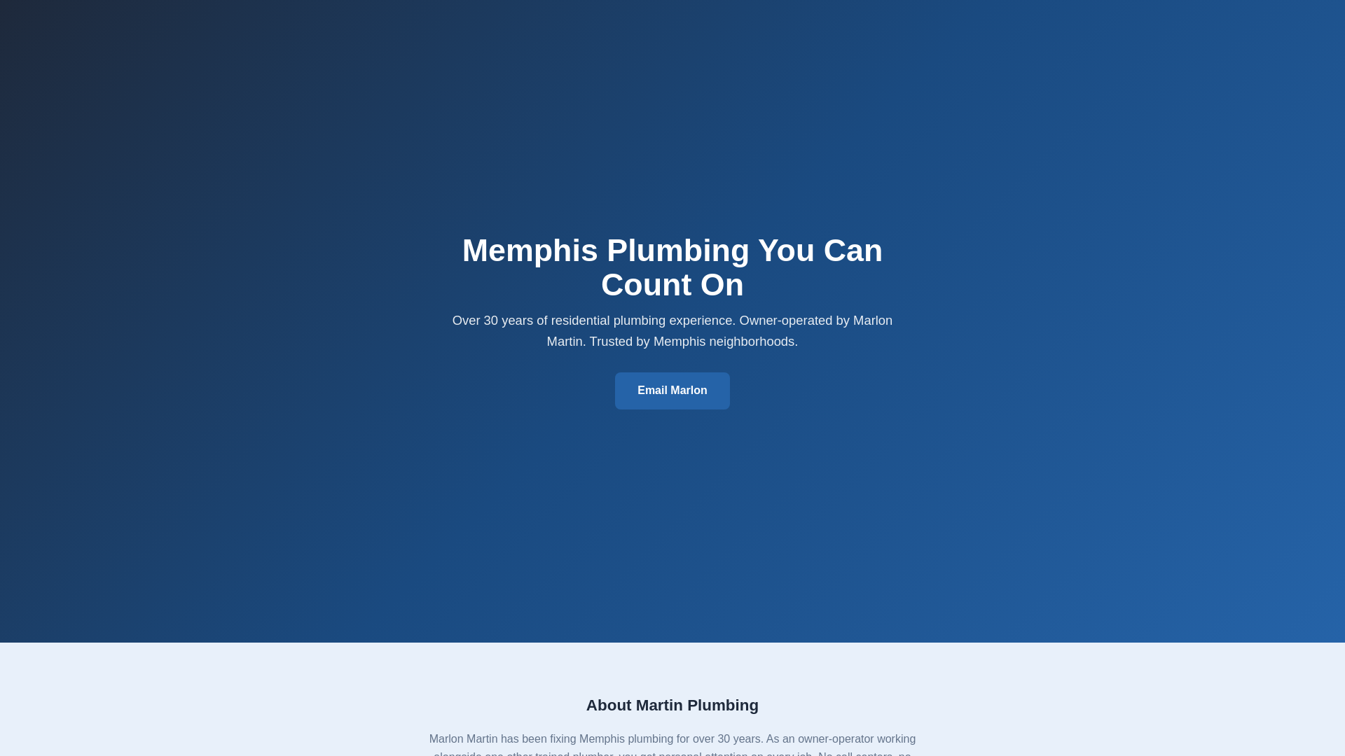 website screenshot of https://martin-plumbing-memphis.pages.dev/
