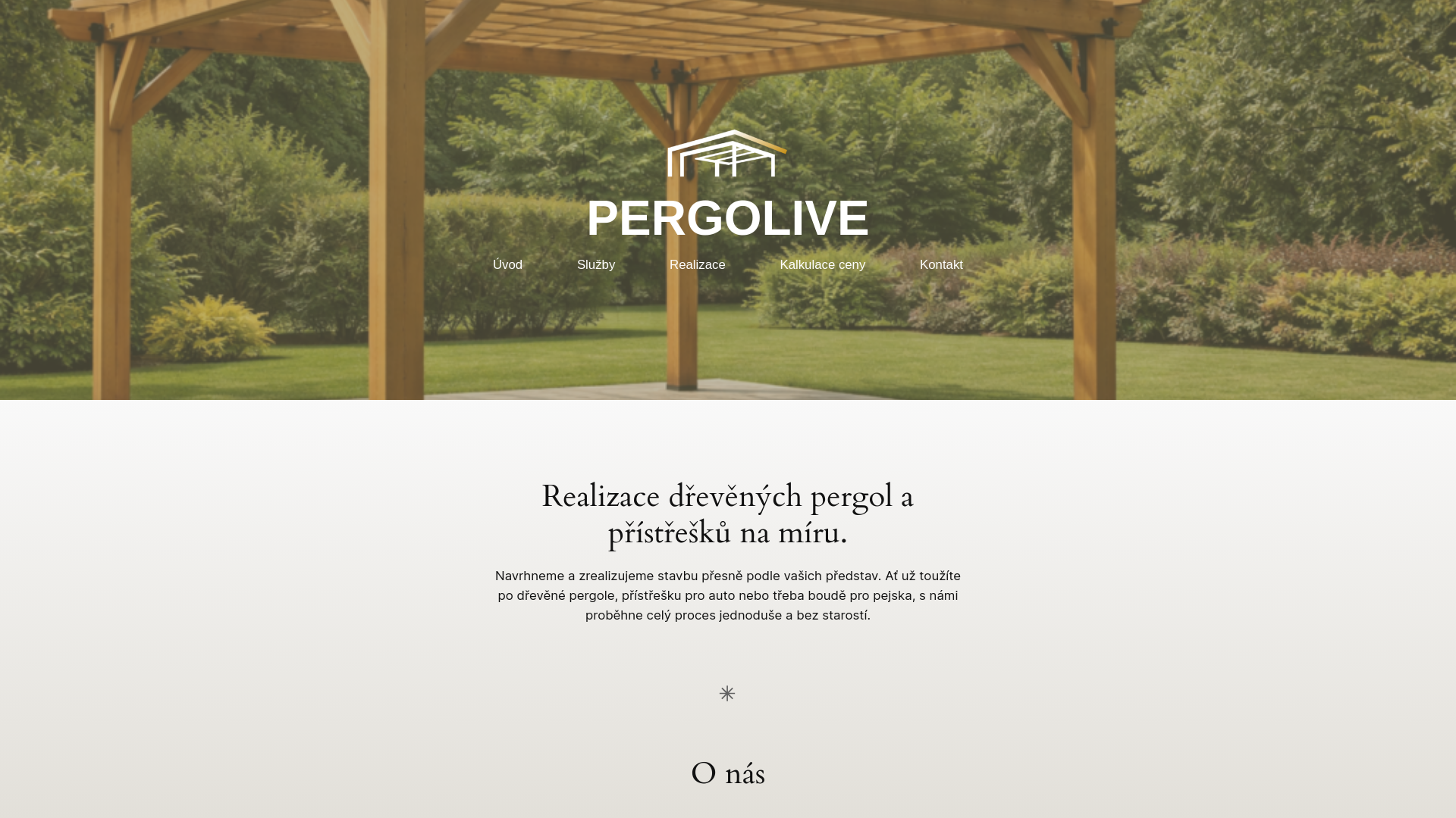 website screenshot of https://pergolive.cz/