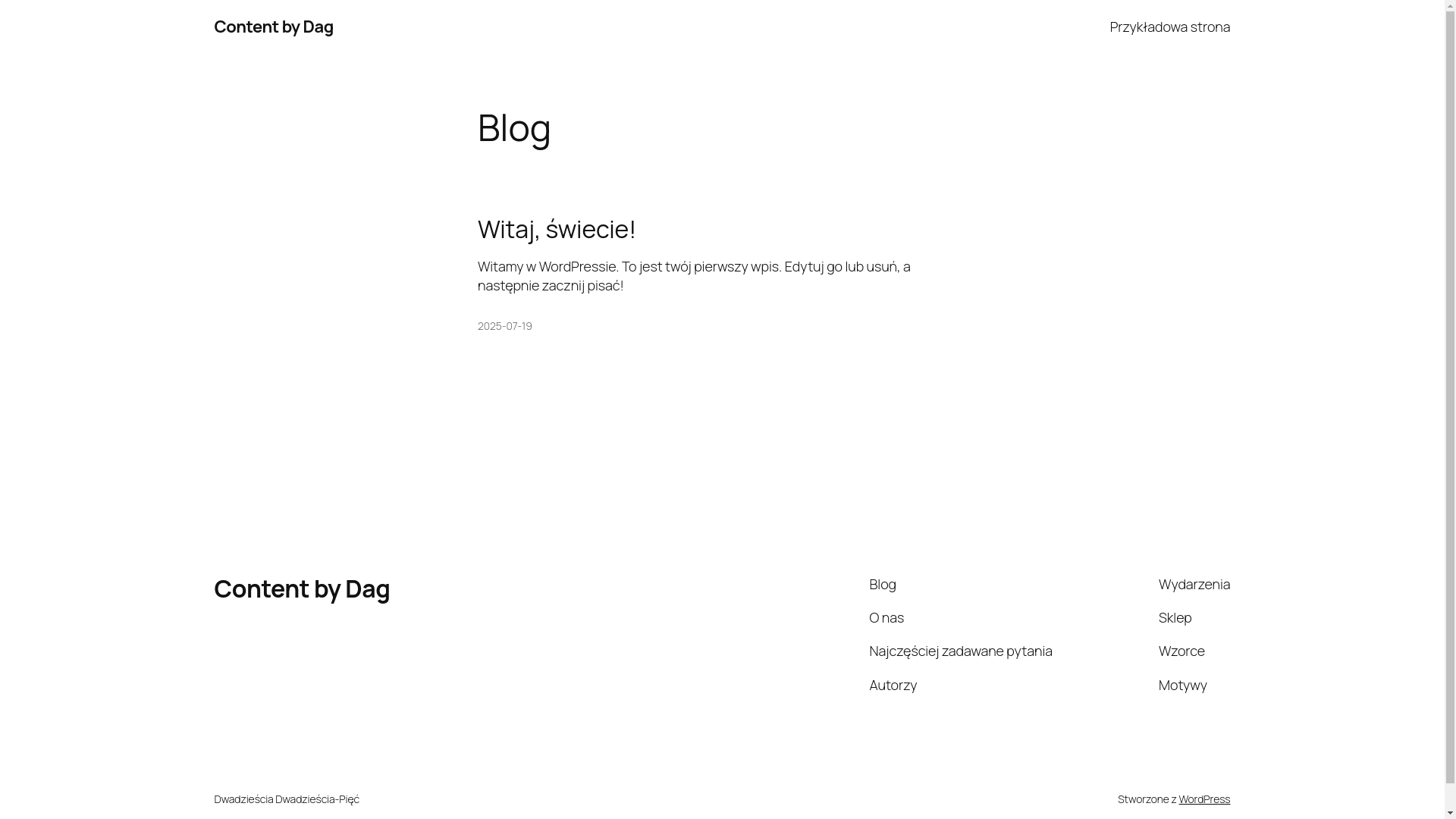 website screenshot of https://contentbydag.pl/