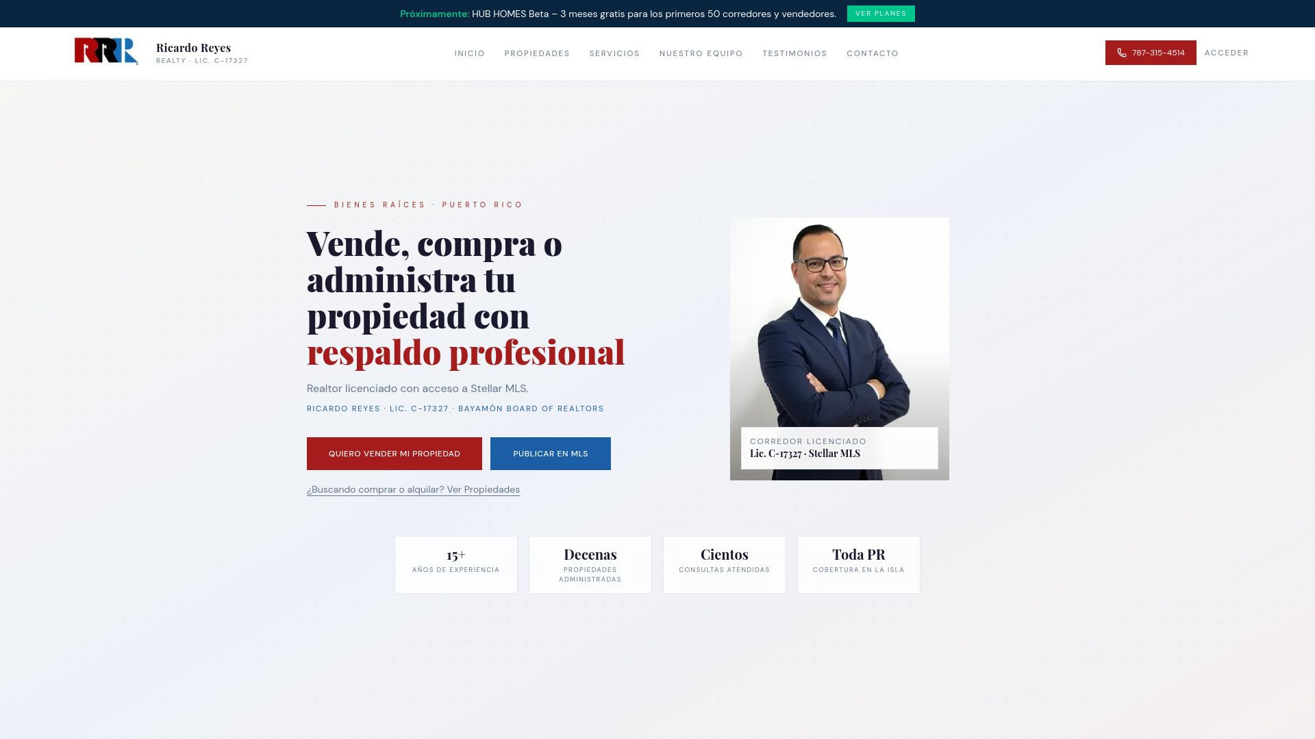 website screenshot of https://ricardoreyesrealty.online/