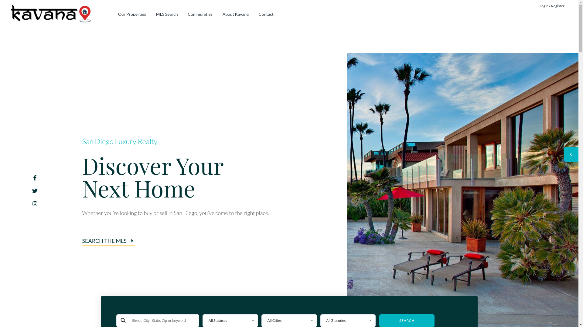 website screenshot of https://kavana.homes/