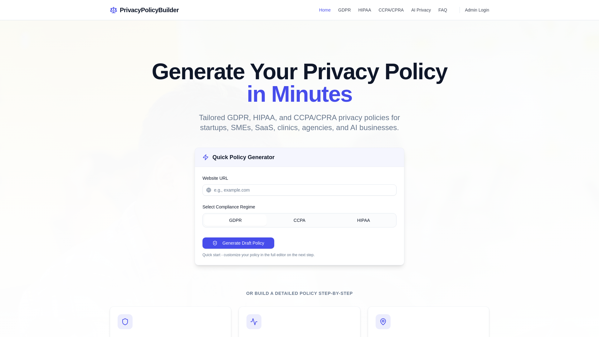website screenshot of https://privacypolicypilot.com/