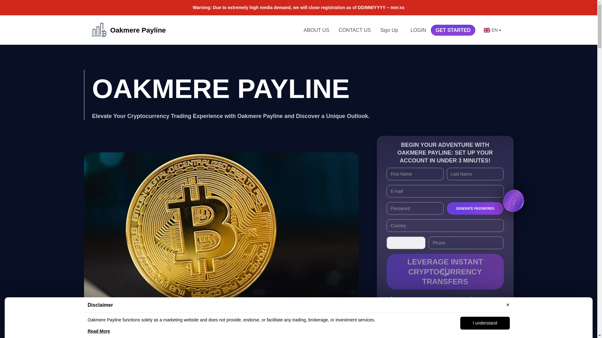website screenshot of https://oakmere-payline-solution.com/