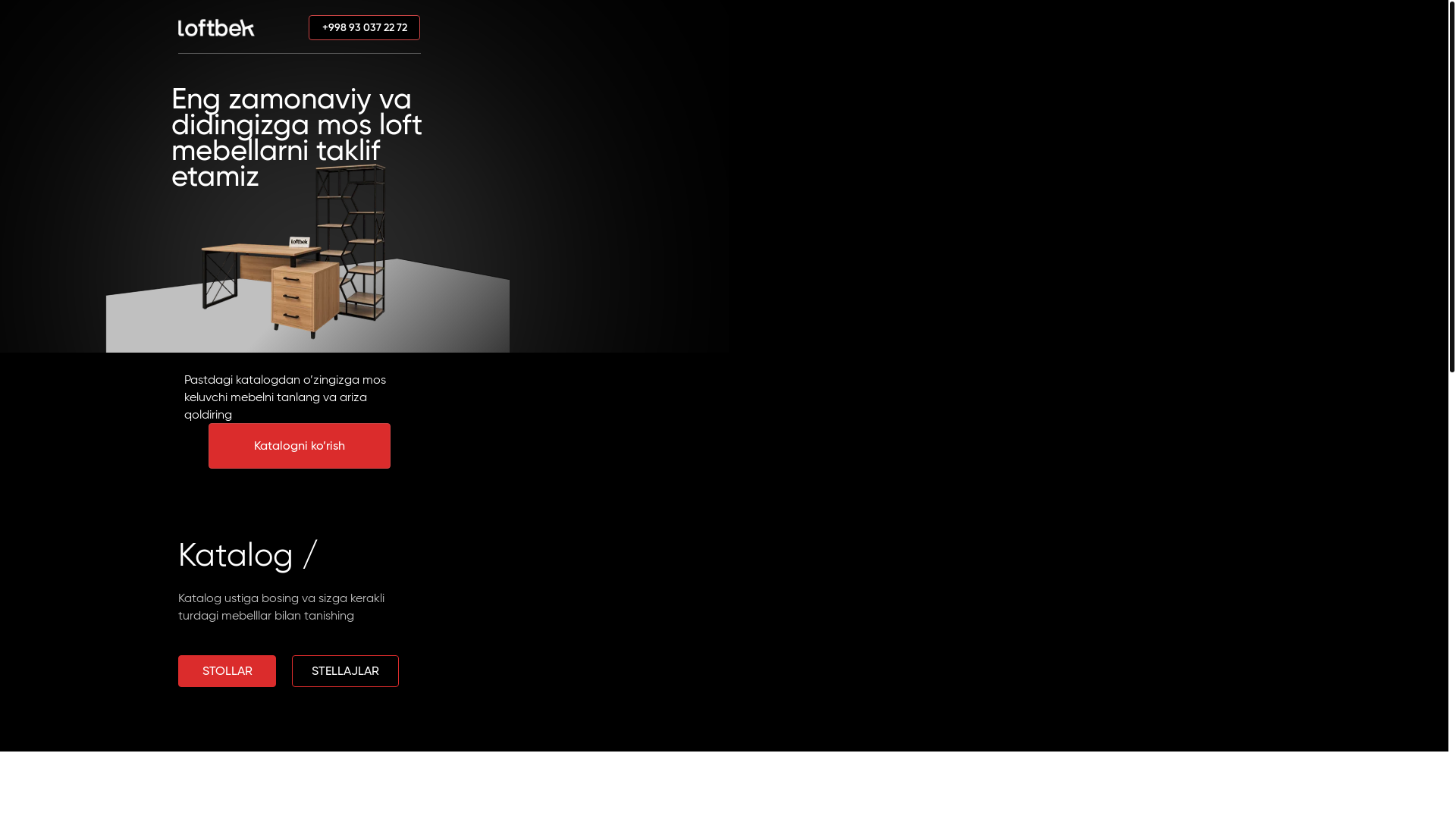 website screenshot of https://loftbekmebel.uz/