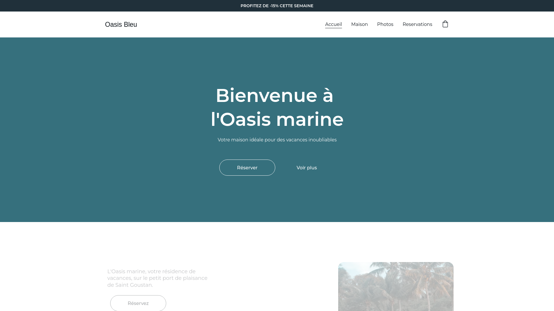 website screenshot of https://oasis-marine.fr/