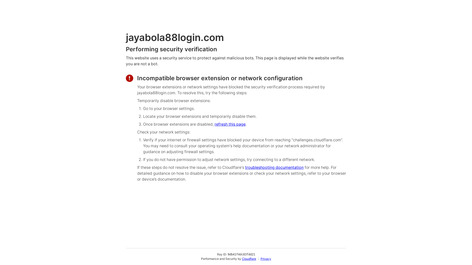 website screenshot of https://jayabola88login.com/