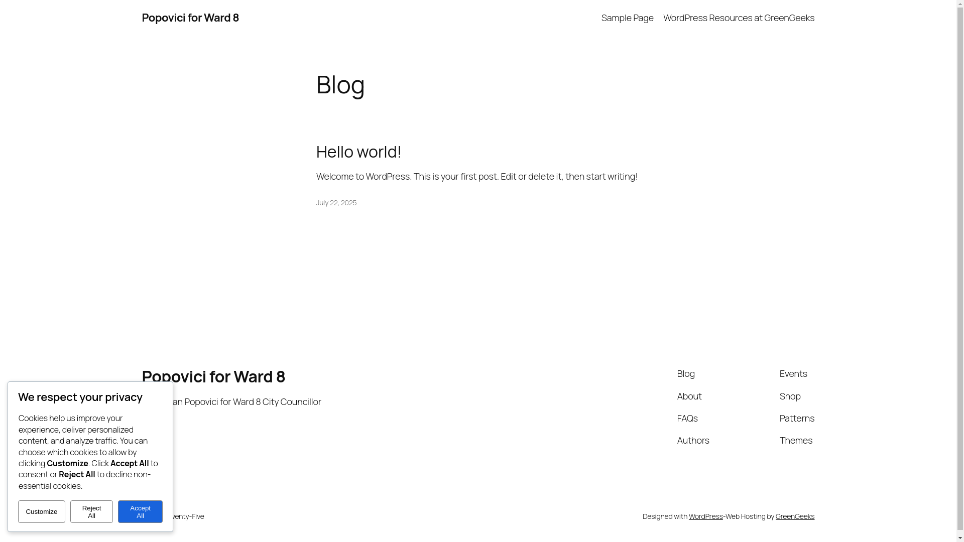 website screenshot of https://popovicisebastian.ca/