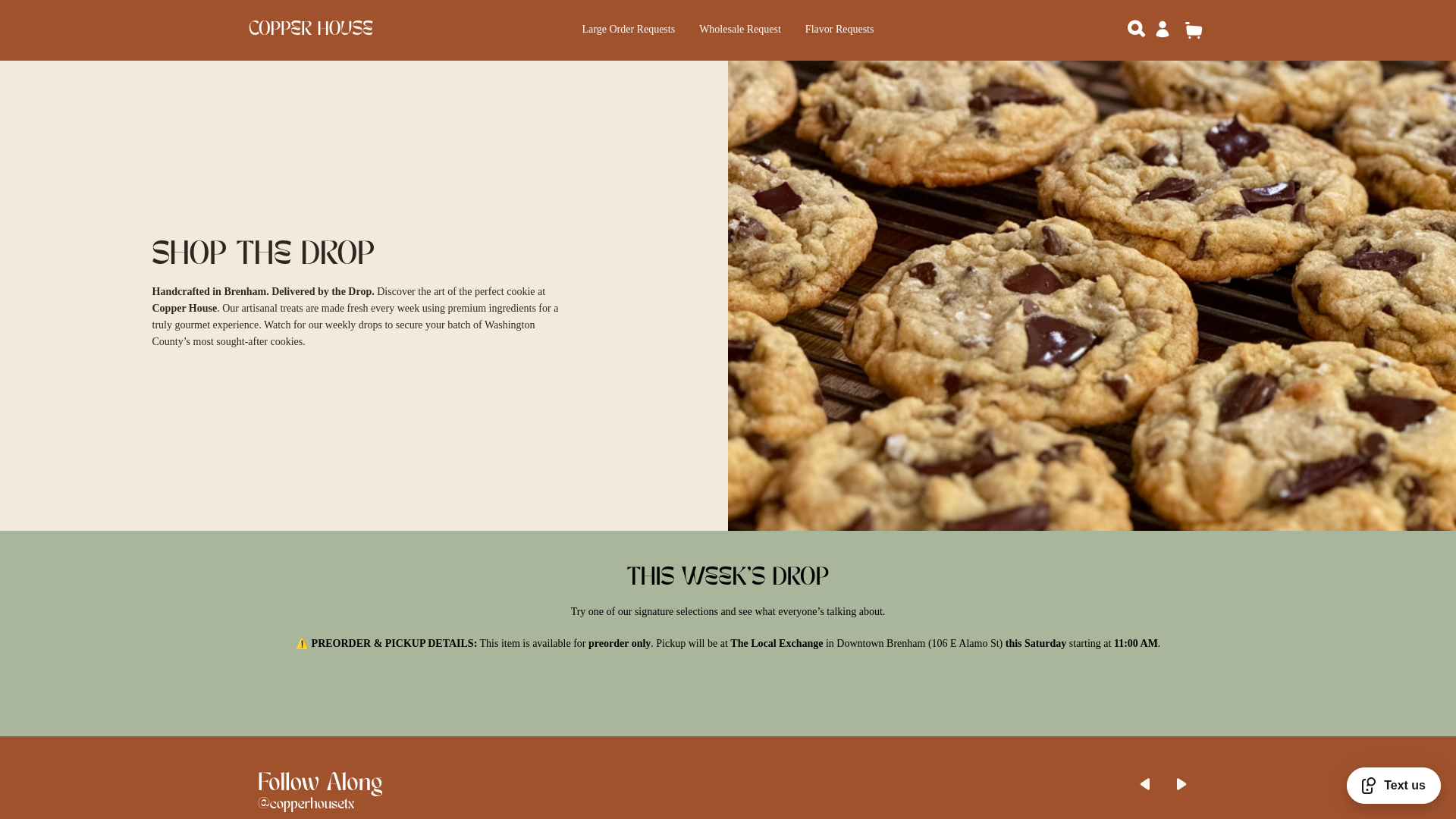 website screenshot of https://copperhousetx.com/