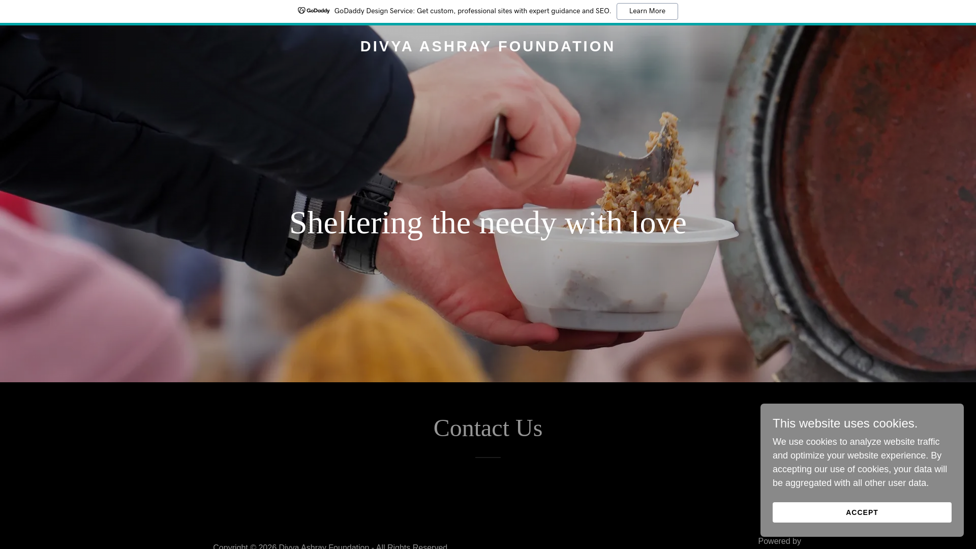 website screenshot of https://divyaashrayfoundation.org/