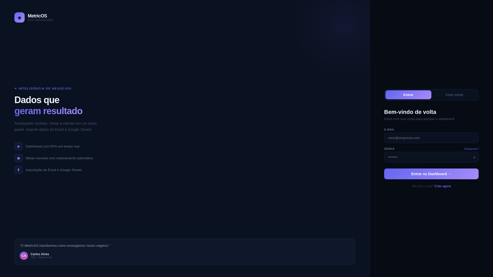 website screenshot of https://metricos.pages.dev/