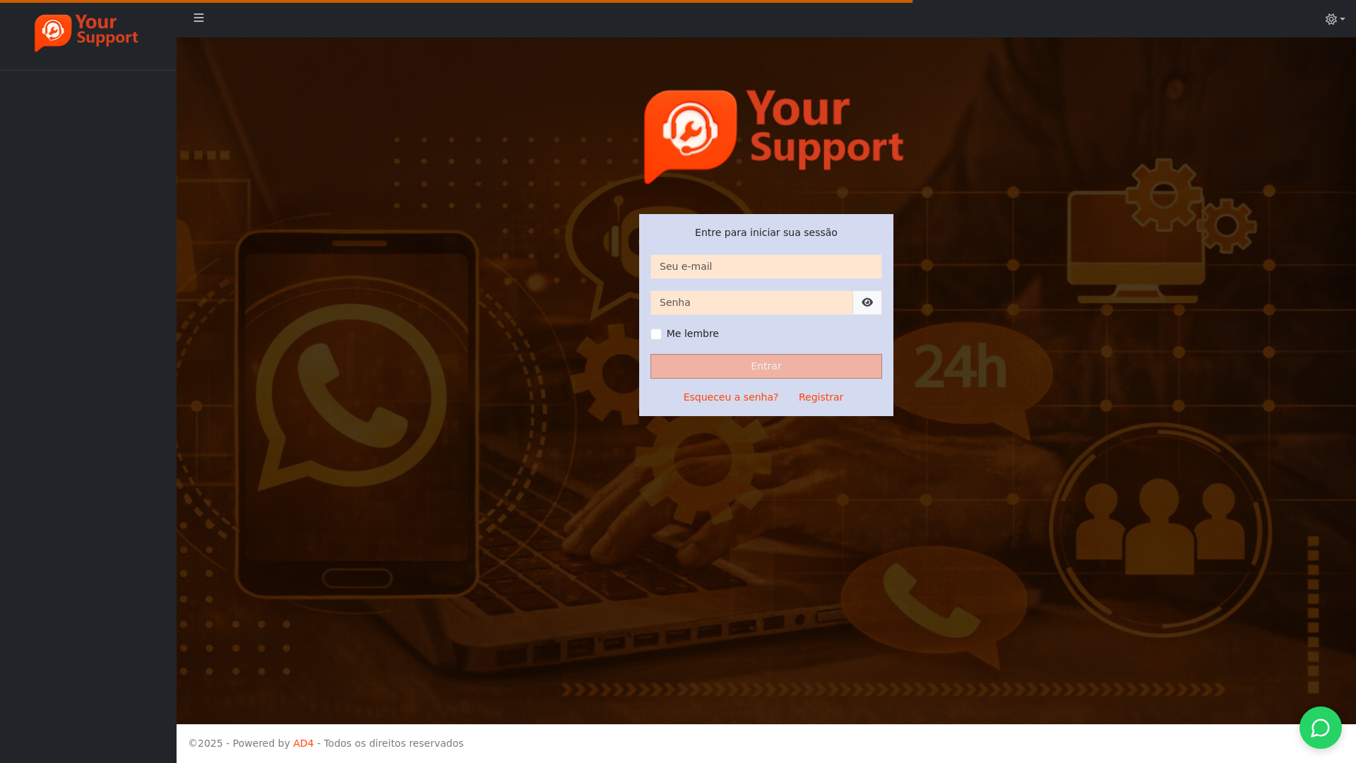 website screenshot of https://yoursupport.com.br/