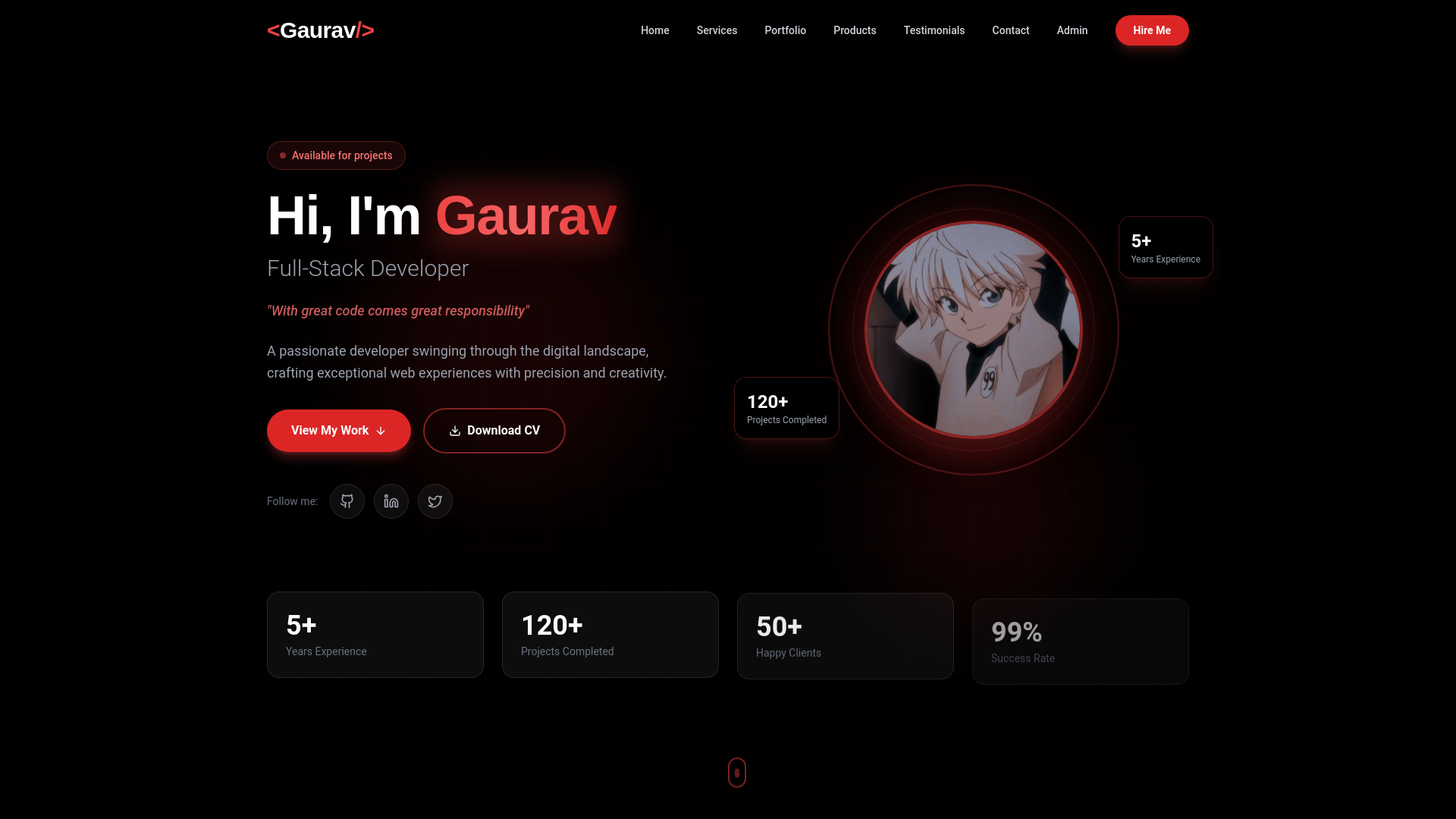 website screenshot of https://gauravstack.com