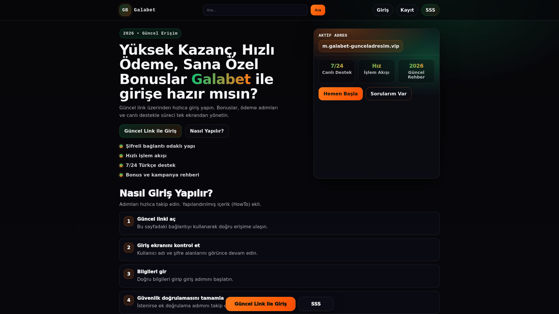 website screenshot of https://m.galabet-gunceladresim.vip